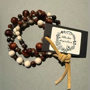 Hand Crafted Beaded Stacking Bracelet Set, All Genuine Stones & Sterling Silver